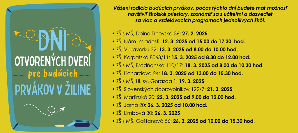 Dni otvorených dverí v žilinských školách