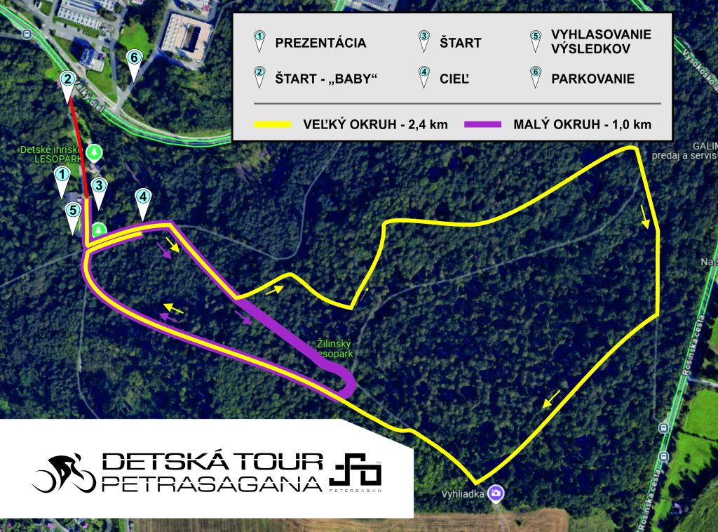 mapa Detskej tour Petra Sagana