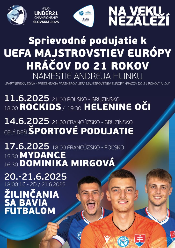 plagát k sprievodným podujatiam, ME21 vo futbale