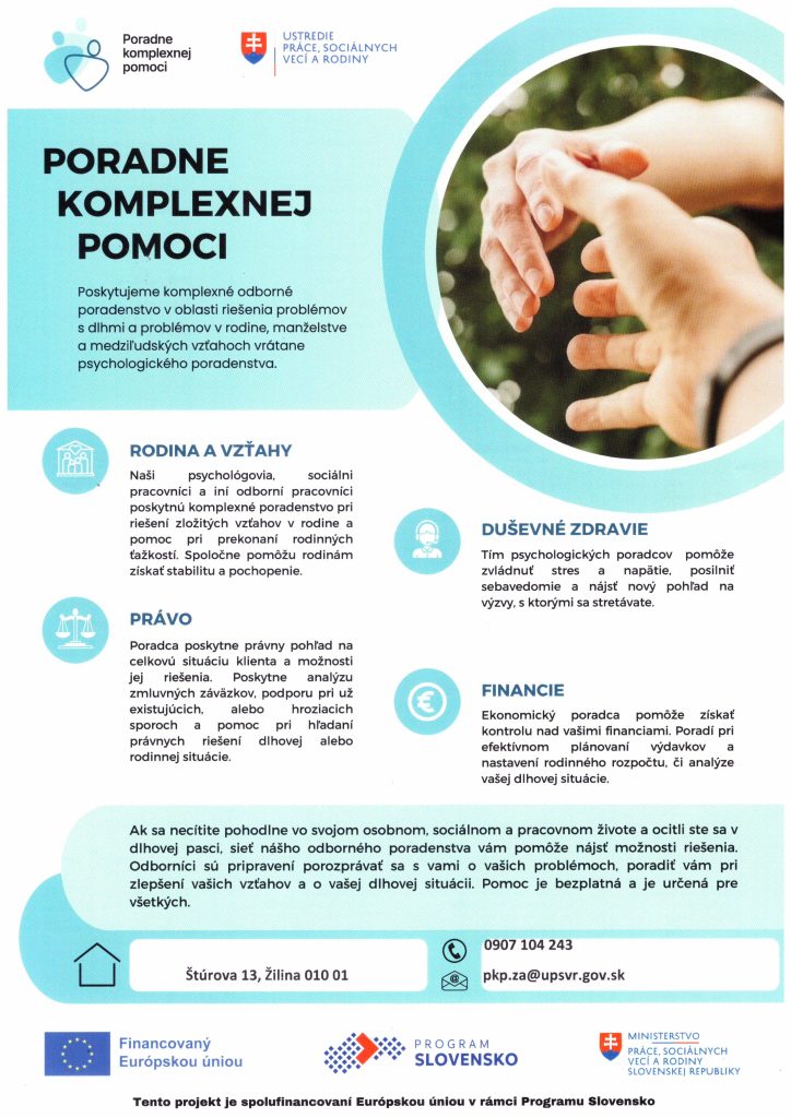 plagát k poradniam komplexnej pomoci