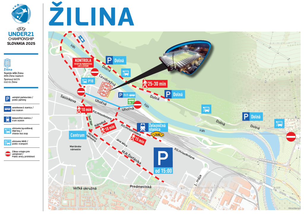 mapa k organizácii dopravy počas majstrovstiev