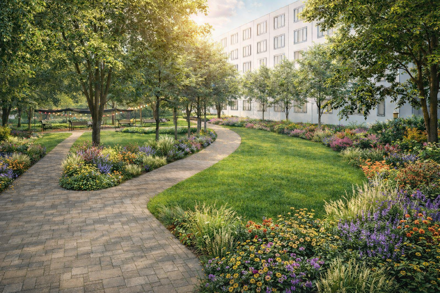 Hliny VII vnútroblok jarná- vizualizácia