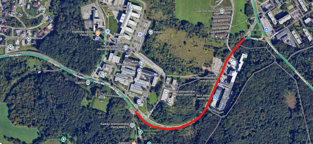 mapa ulice Veľký diel