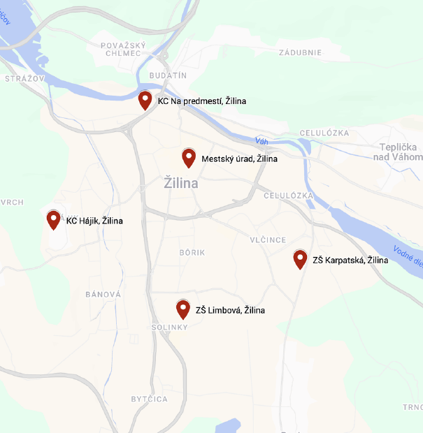 mapa, kde sa nachádzajú skrinky