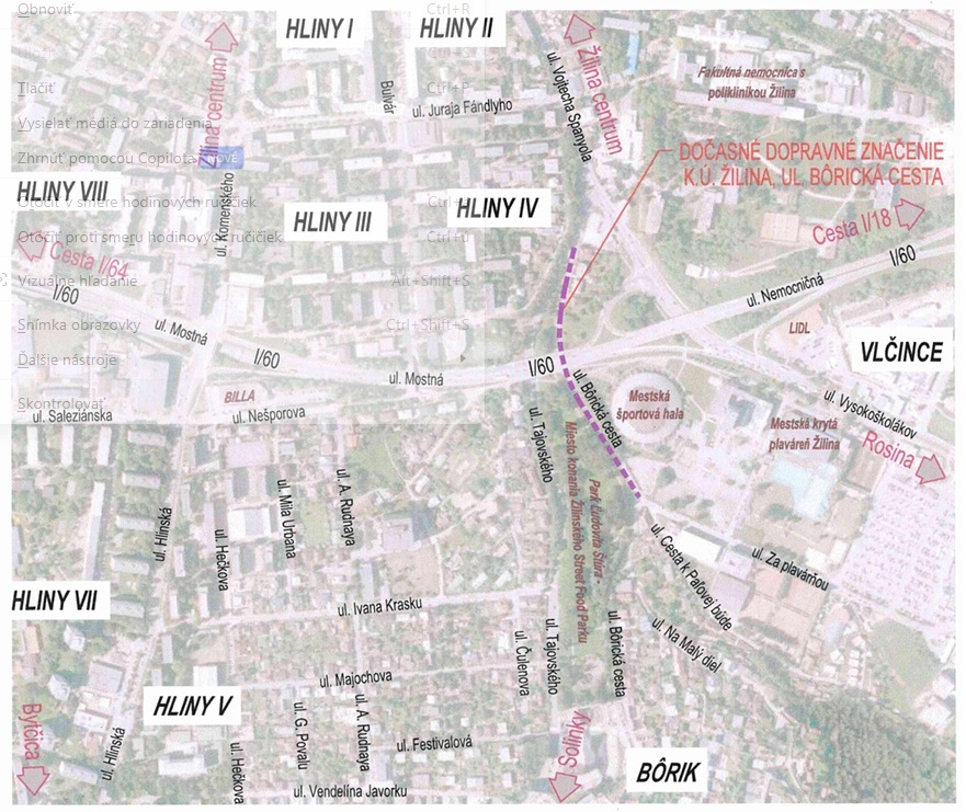 mapa Bôrickej cesty